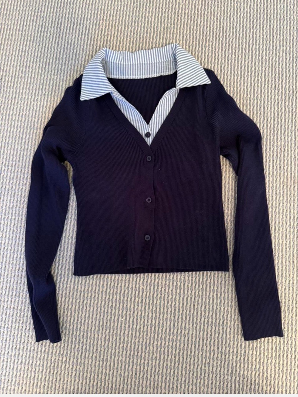 Navy cardigan with collar